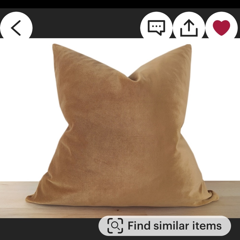 Velvet camel lumbar pillow 12” x 24”